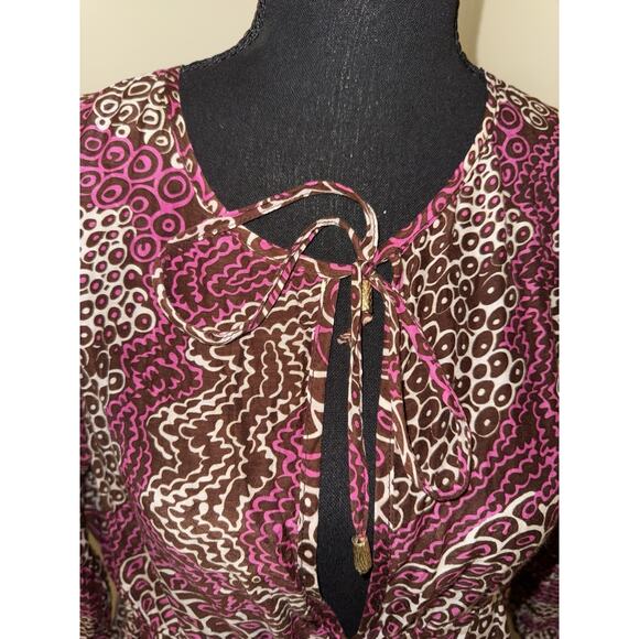 Trina Turk Women’s Silk Blend Floral Beach Summer Swim Cover-Up Tunic LG - Picture 3 of 5